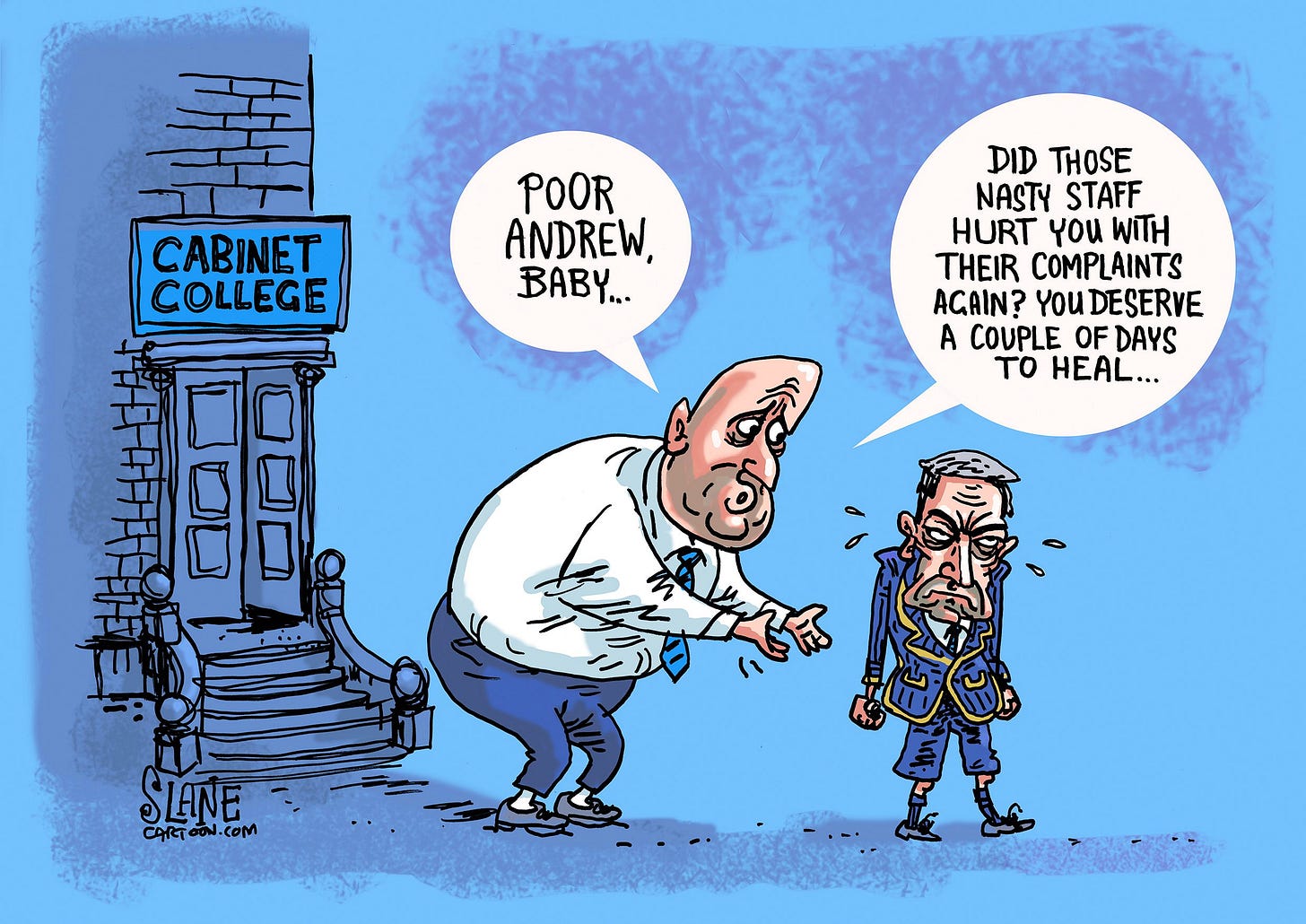 Slane Cartoon about Andrew Bayly having to have a little rest from Cabinet. Slane Cartoon about Andrew Bayly having to have a little rest from Cabinet.