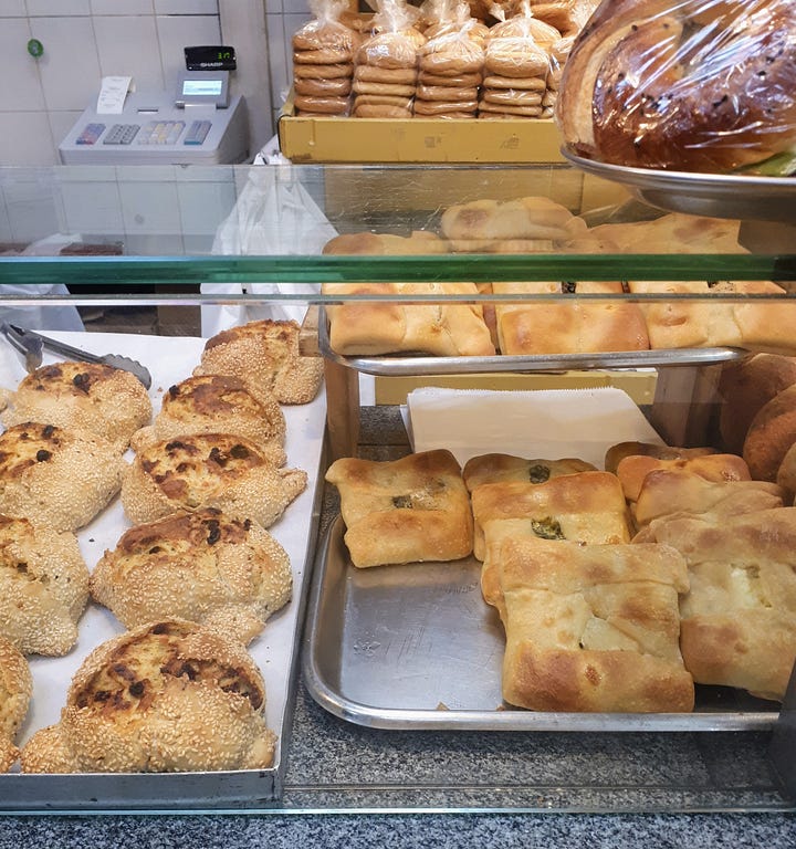 Trays of savouries at Yasar Halim