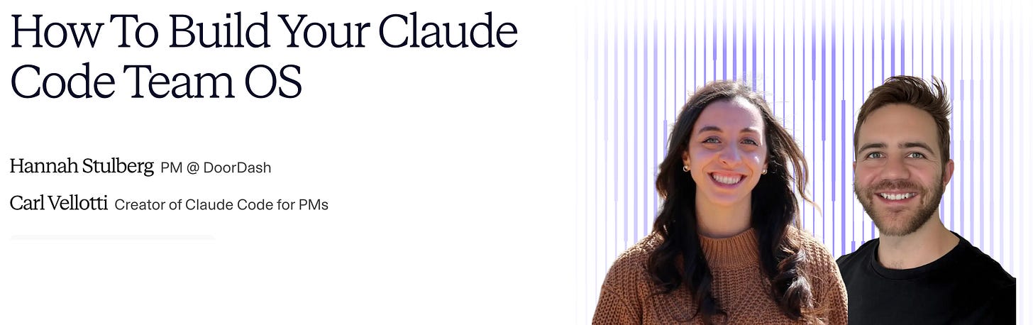 How To Build Your Claude Code Team OS workshop with Hannah Stulberg and Carl Vellotti