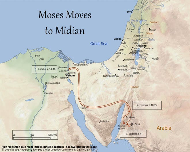 Image result for After Moses killed the Egyptian, he fled to Midian, Image result for After Moses killed the Egyptian, he fled to Midian,