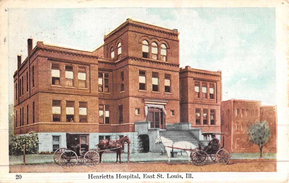St Louis Illinois Henrietta Hospital Street View Antique Postcard K45947