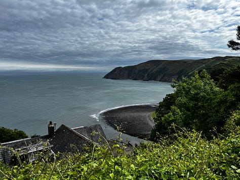 Photo’s of sketchbook pages and places at Lynmouth and Valley of the Rocks