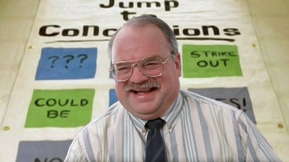Mikey Thompson on X: "Did @AnishESPN just reference the Jump to Conclusions  mat? That's as good as it gets. #officespace https://t.co/hyksuP1nwN" / X