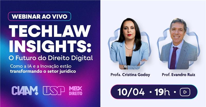 CIAAM USP promove webinar gratuito sobre o futuro do Direito na era da IA