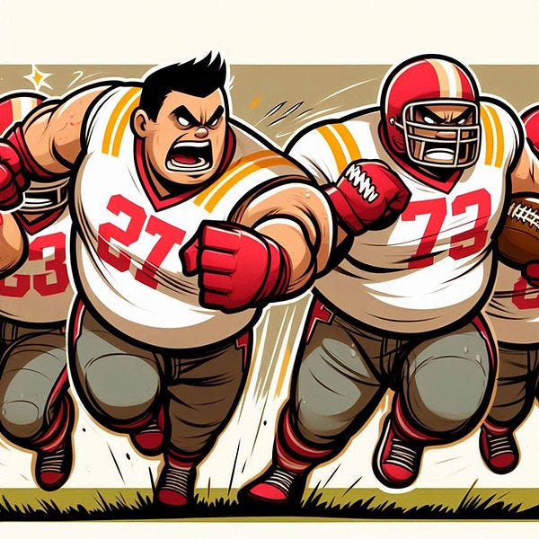 Cartoon of big fat guys in football uniforms throwing punches.jpeg