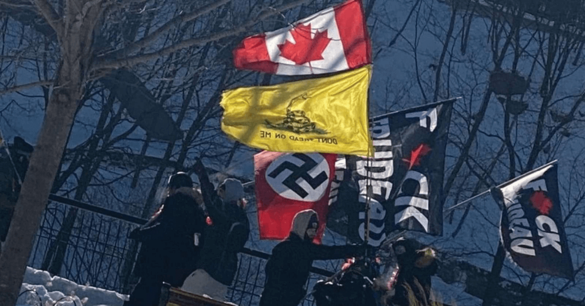 Nazi flags at the Trucker's Protest - CIJA - The Centre for Israel and  Jewish Affairs