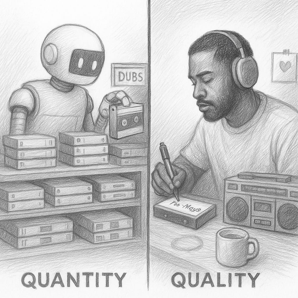 Quanity vs Quality ai vs man