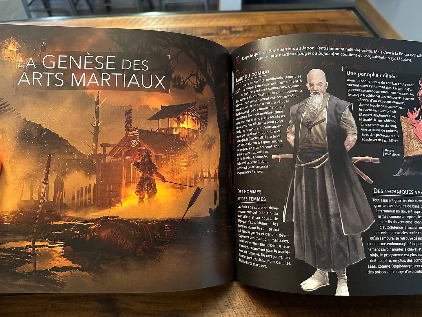A page from the book with an old martial artist man