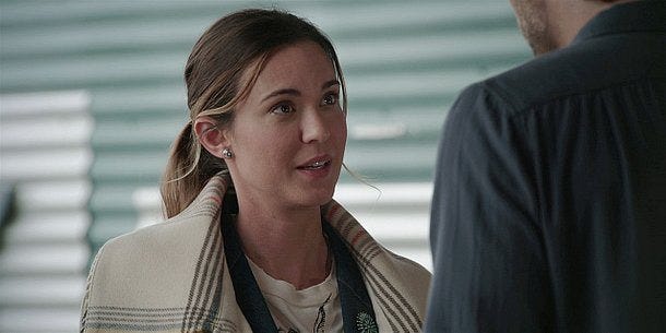 Geri talking to Cordell Walker about visit with Gale. Geri talking to Cordell Walker about visit with Gale.