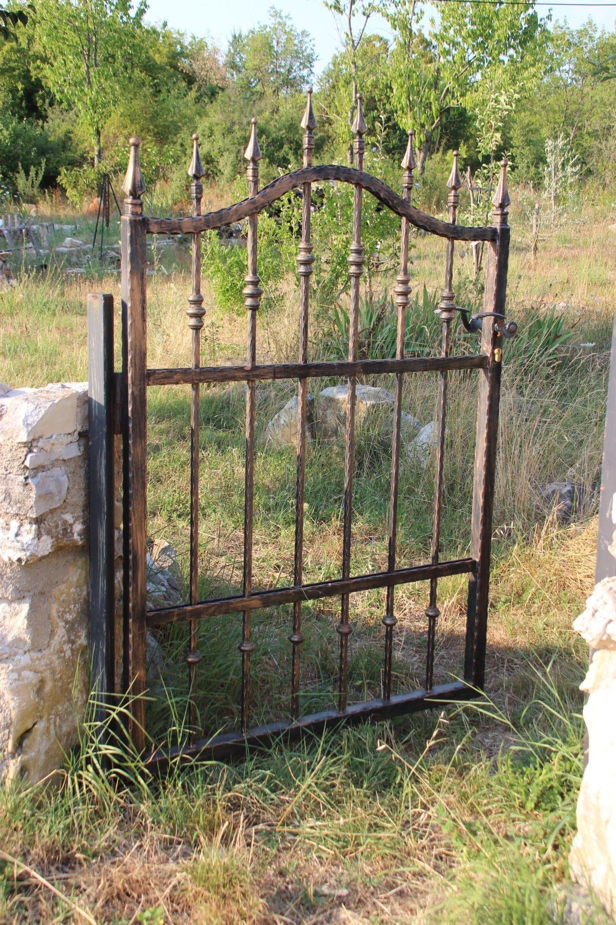 fence, old, broken, garden, gate, rusty, iron, outdoor structure, home fencing