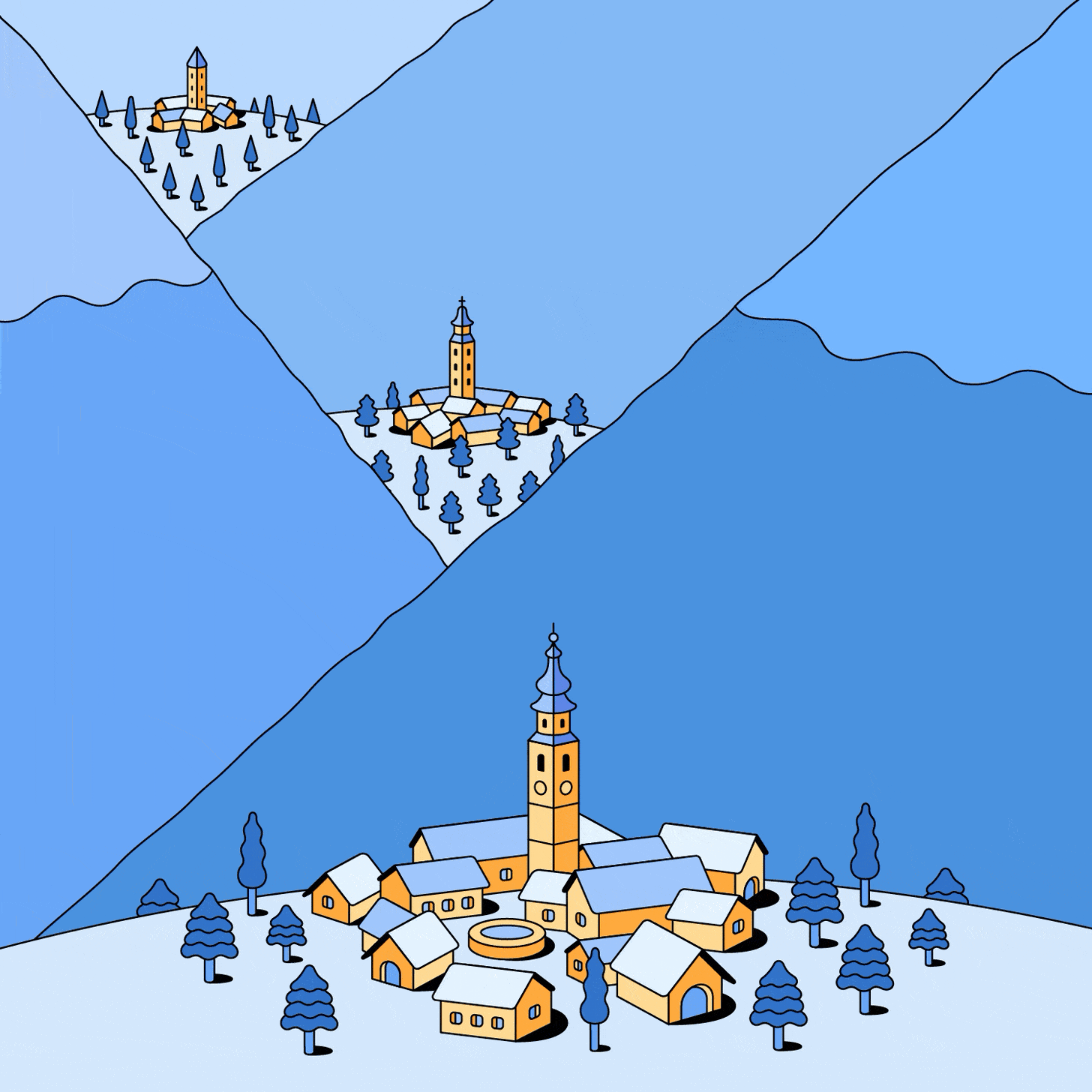 City in the mountains. City in the mountains.