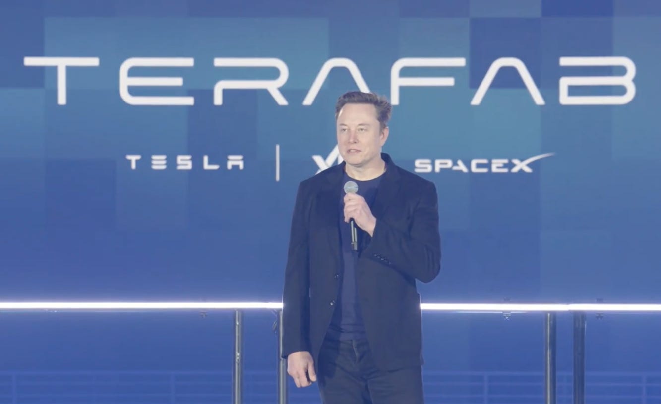 Musk at Terafab launch, 2026 Musk at Terafab launch, 2026