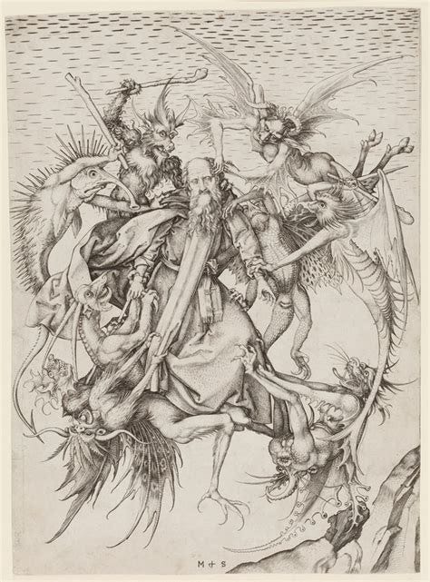Saint Anthony Tormented by Demons by Martin Schongauer - Artvee