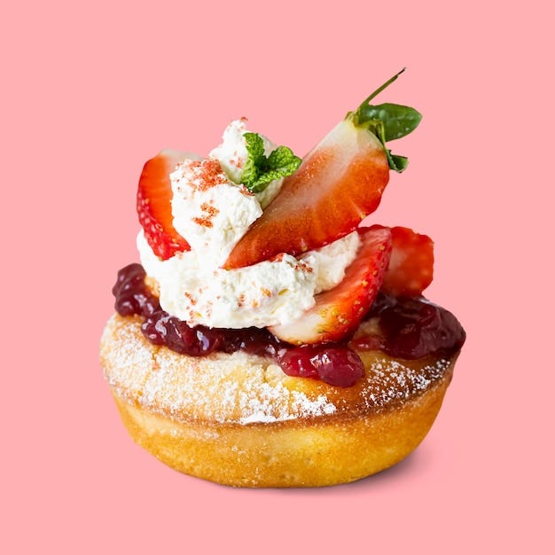 Cute mini strawberry shortcake on pink