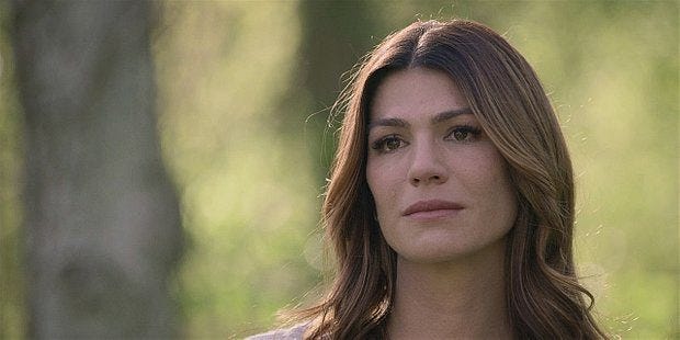 Walker Gen Padalecki as Emily ghost at funeral. Walker Gen Padalecki as Emily ghost at funeral.