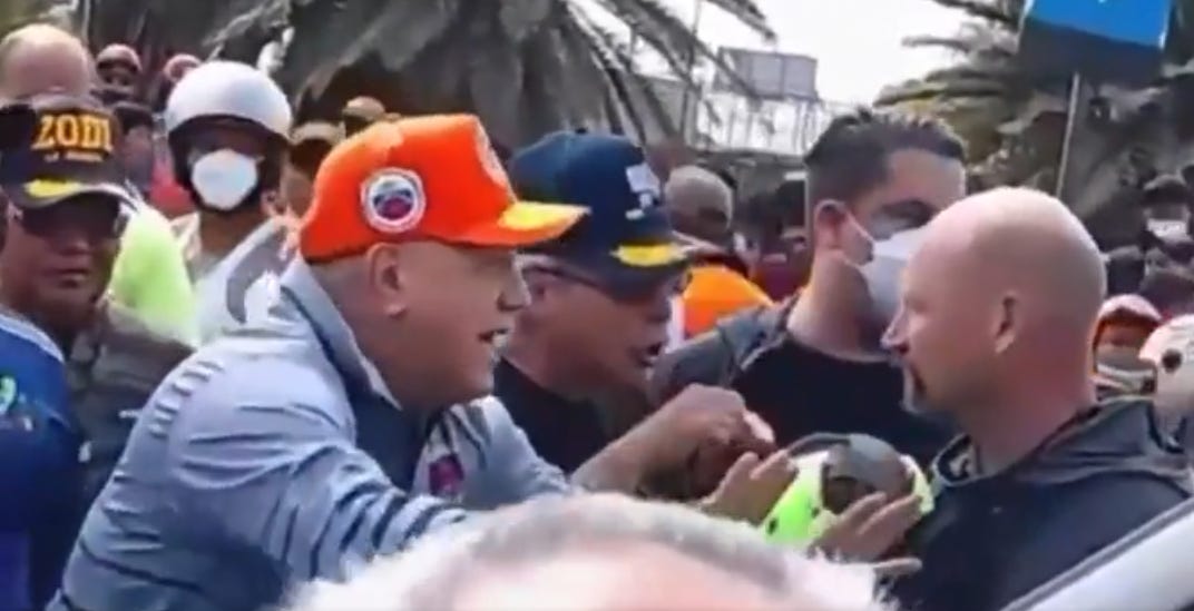 Venezuelan Interior Minister Diosdado Cabello and another government official confront a US Urban Search & Rescue (USAR) team member trying to reach trapped earthquake victims in La Guaira (video from @cheo070777 via x.com)