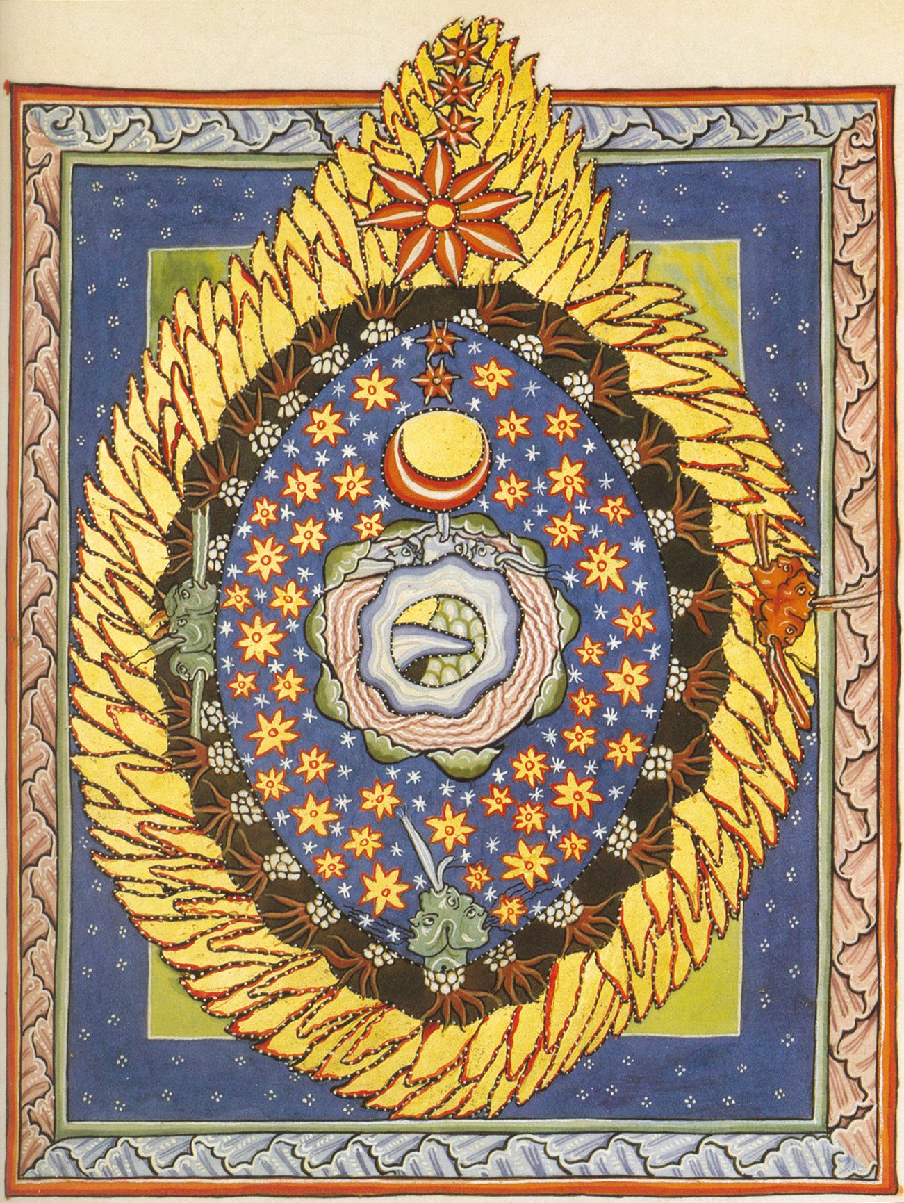 Scivias I.3: God, Cosmos, and Humanity, zoomed in