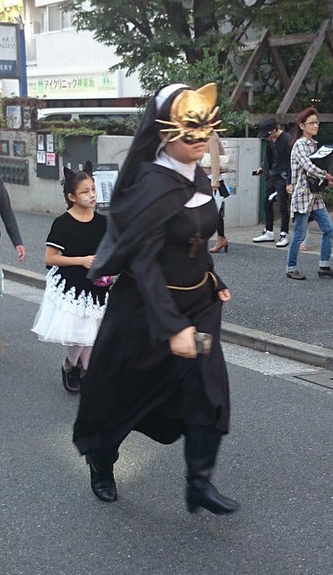 Nun at the Kaguraza Bakeneko Cat Parade Nun at the Kaguraza Bakeneko Cat Parade