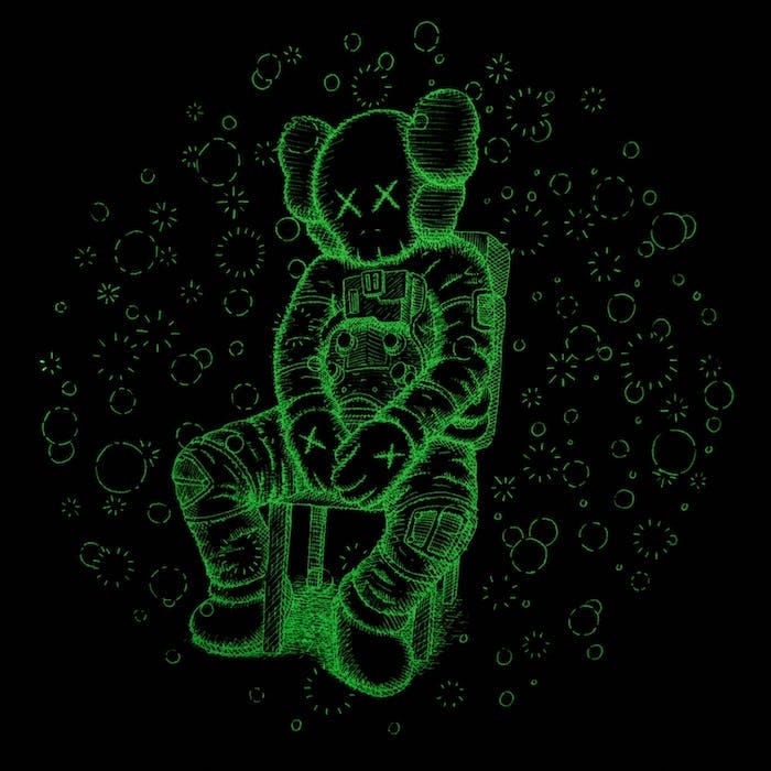 Kaws Kid Cudi x KAWS – Glow In The Dark black T-Shirt | Grailed