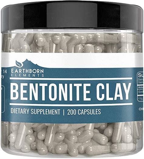 Amazon.com: Bentonite Clay Detox Supplements, 200 Capsules (1,500 mg per Serving) by Earthborn ...