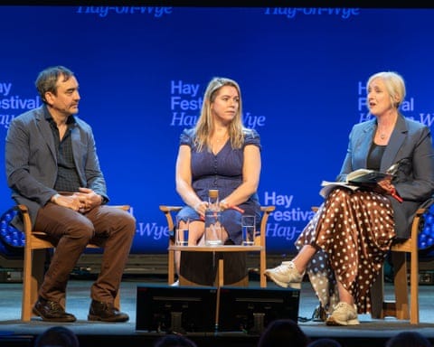 Tim Wu, Wynn-Williams and Carole Cadwalladr sit on stage Tim Wu, Wynn-Williams and Carole Cadwalladr sit on stage