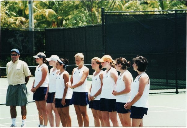 My team at the Big East Tennis Championships in Miami Florida in 1999