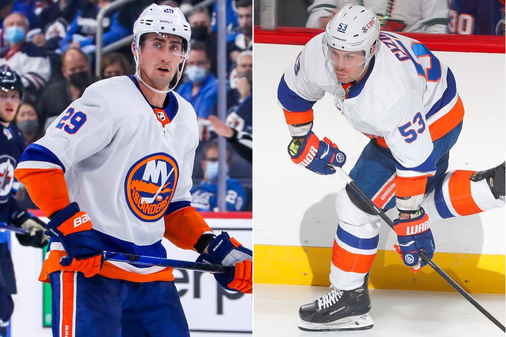 A composite image of Brock Nelson and Casey Cizikas. A composite image of Brock Nelson and Casey Cizikas.