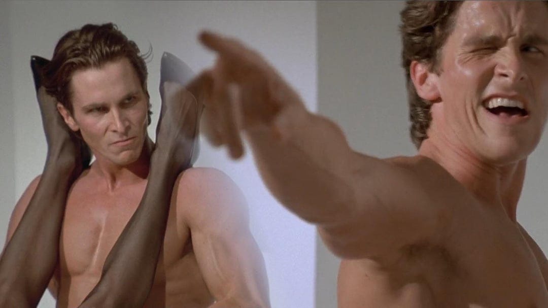 In American Psycho (2000), hyper-relatable protagonist Patrick Durden  frequently looks in mirrors. This is a subtle nod to the fact that he is  egocentric. For more movie fun facts, check out my