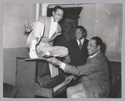 Photographic print of Duke Ellington, Alfredo Gustar, and Billy Strayhorn | National Museum of African American History and Culture Photographic print of Duke Ellington, Alfredo Gustar, and Billy Strayhorn | National Museum of African American History and Culture