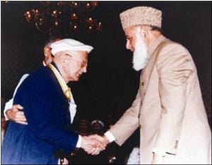 Dr. Allama Nasir Al-Din (Hubb-I 'Ali) Hunzai with President Rafiq Tarar of Pakistan after receiving. Sitarah-i-Imtiyaz. Dr. Allama Nasir Al-Din (Hubb-I 'Ali) Hunzai with President Rafiq Tarar of Pakistan after receiving. Sitarah-i-Imtiyaz.