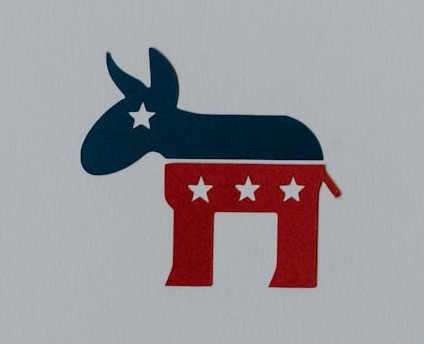 an elephant and a donkey with stars on them an elephant and a donkey with stars on them