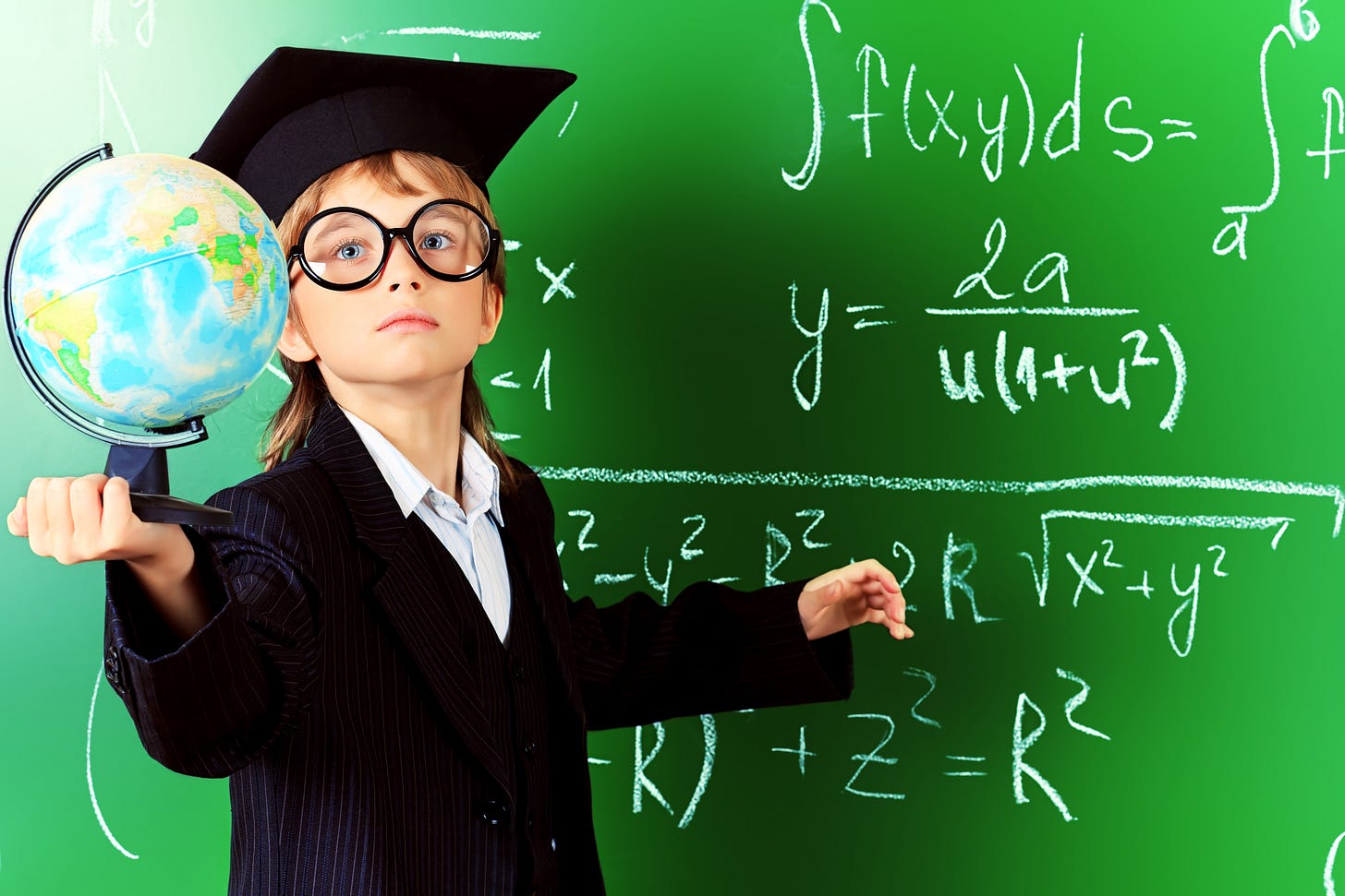 smart kid with glasses