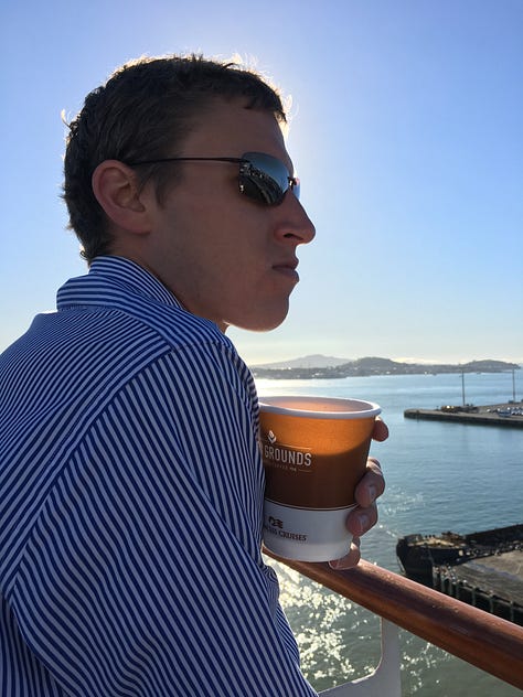 Highlights from our 28 day Transpacific Cruise sailing with highlights of the scenery, drinks, and cruise ship cuisine