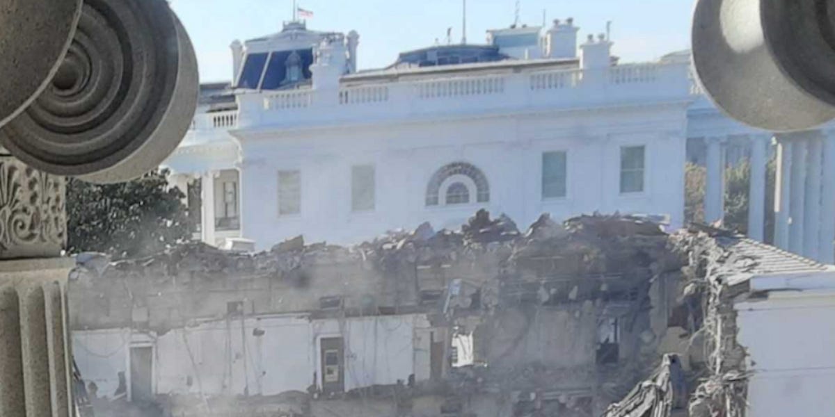 Exclusive: Trump's demolition of the White House East Wing is nearly ...