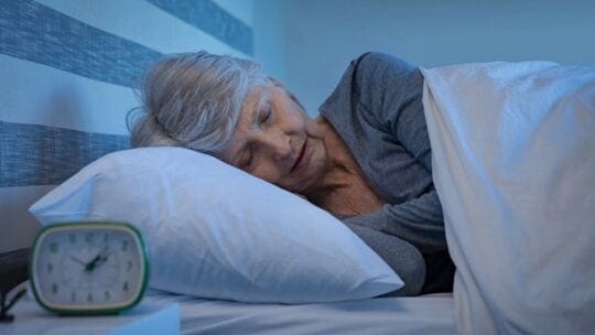 Old woman sleeping peacefully