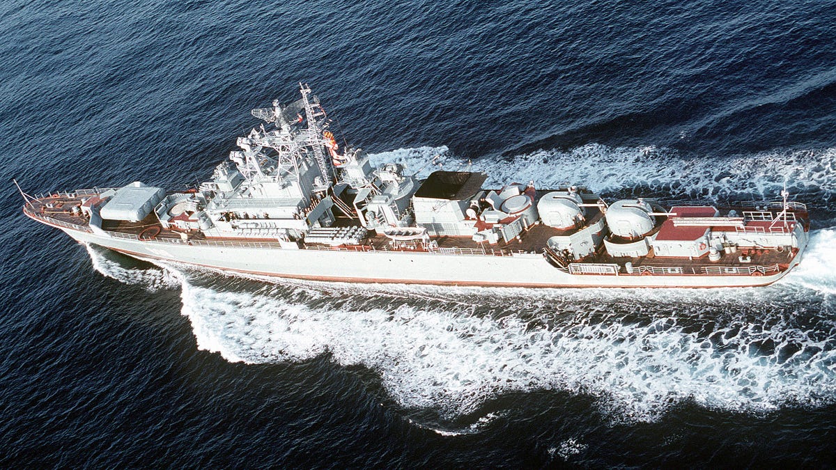 Dodging Tracers And Searchlights, A Ukrainian Drone Targeted One Of Russia's Few Black Sea Frigates.
