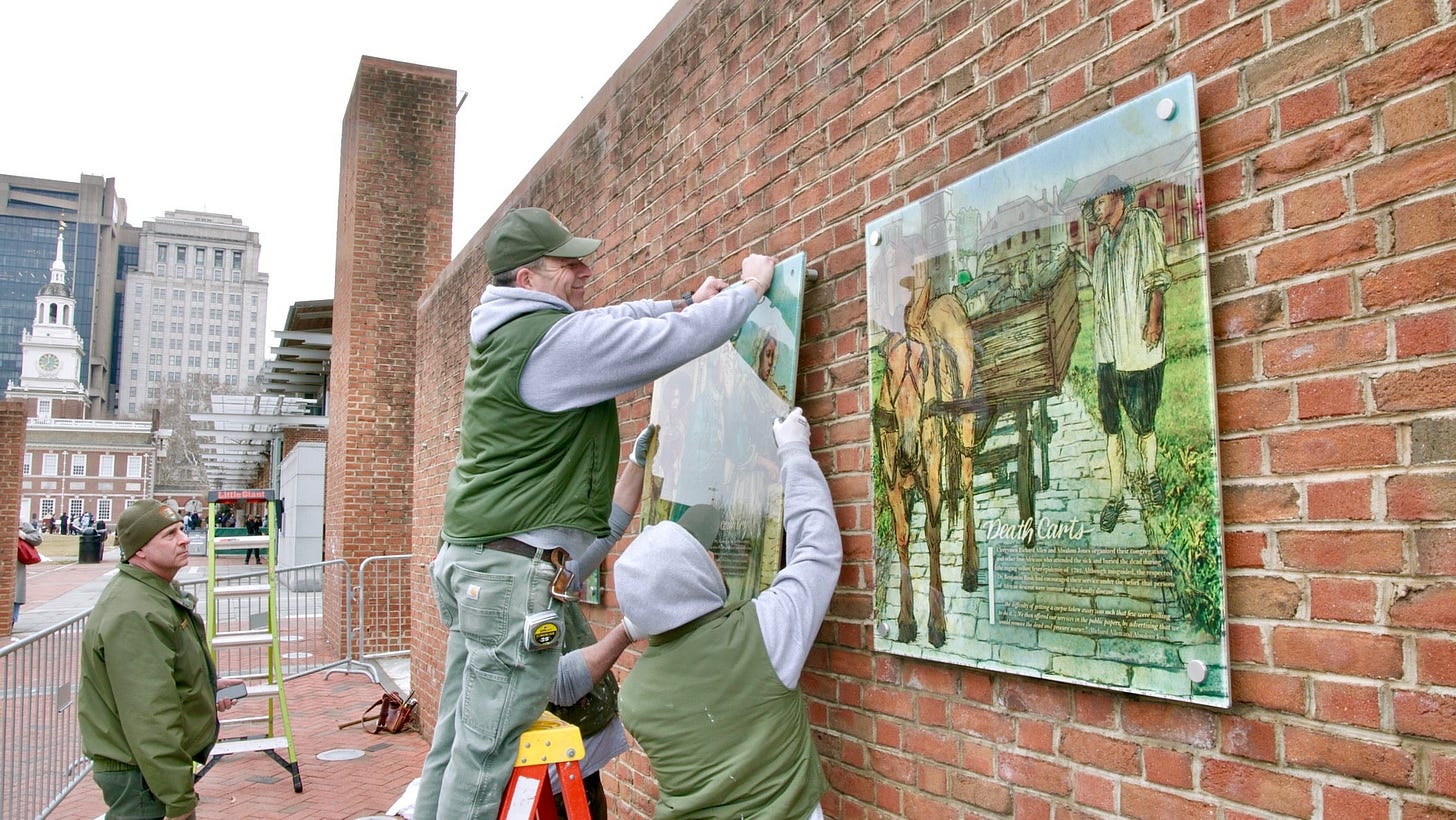 Philadelphia slavery exhibit: Panels restored as court fight plays out -  WHYY