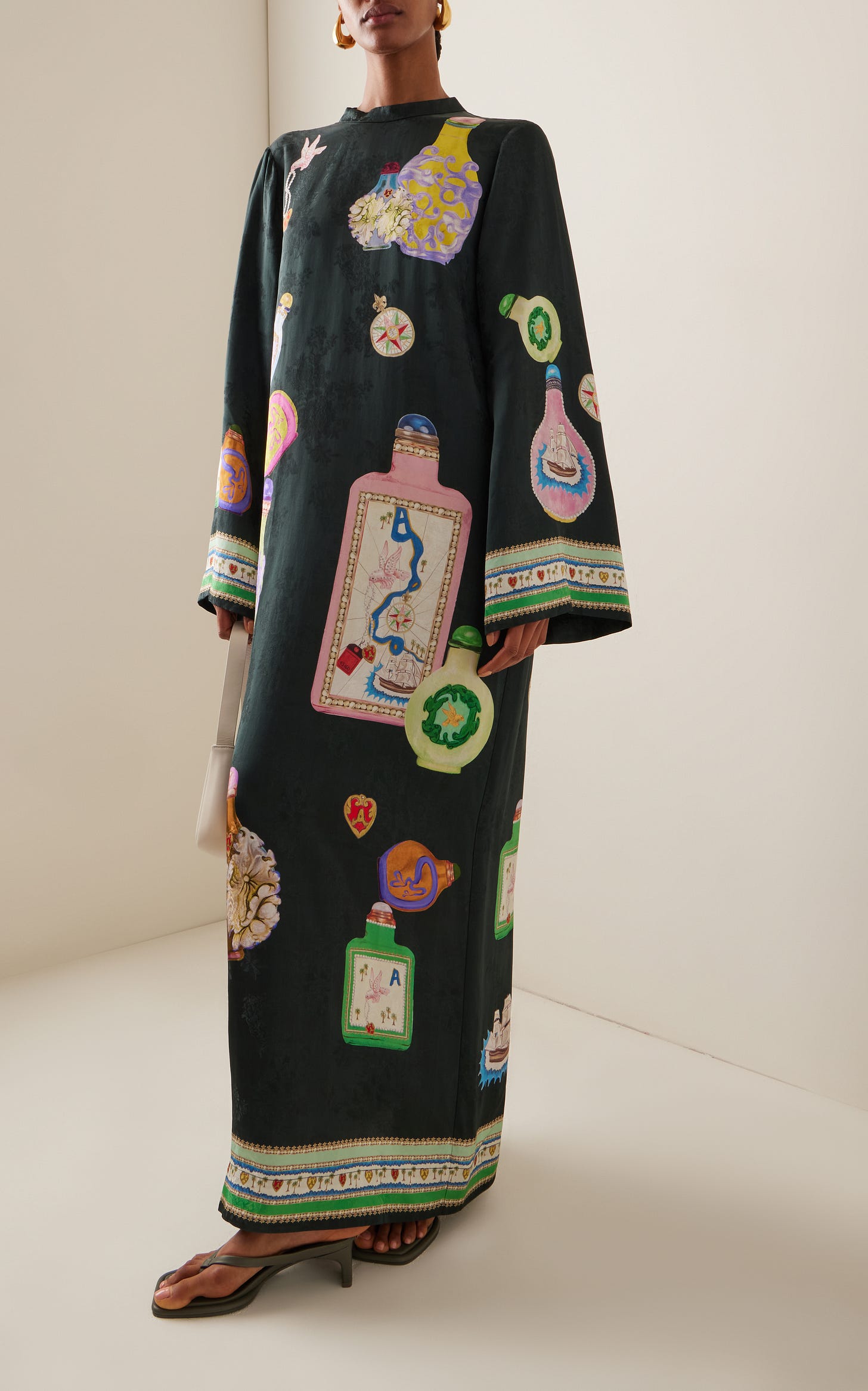 Royal Satin Jacquard Maxi Dress