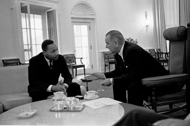 Lyndon B Johnson relationship with MLK - George Washington Memorial Parkway (U.S. National Park Service) Lyndon B Johnson relationship with MLK - George Washington Memorial Parkway (U.S. National Park Service)