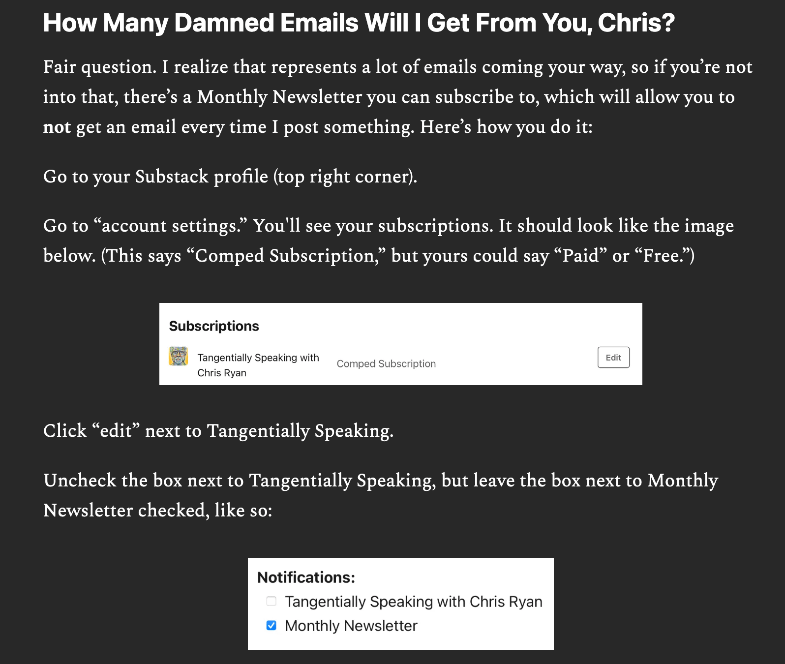 Express Checkout Substack A guide to publication sections - On Substack