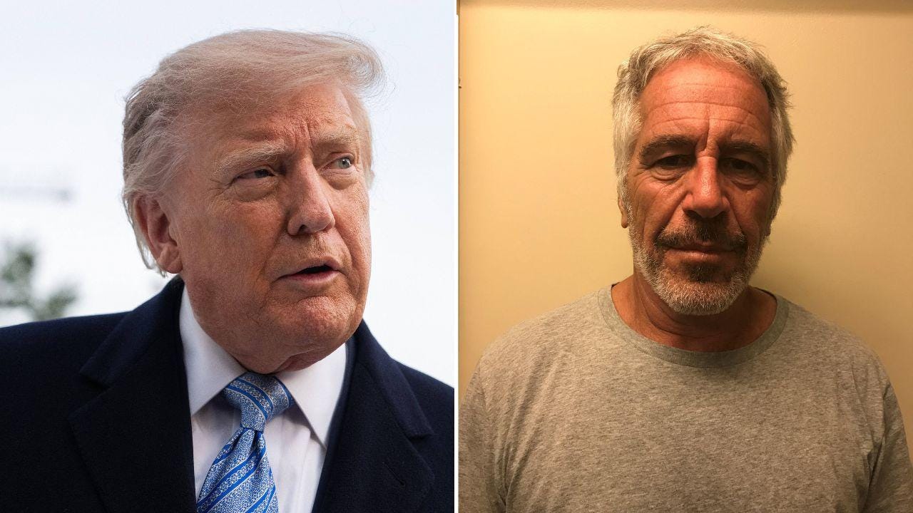 Split image of Donald Trump and Jeffrey Epstein Split image of Donald Trump and Jeffrey Epstein