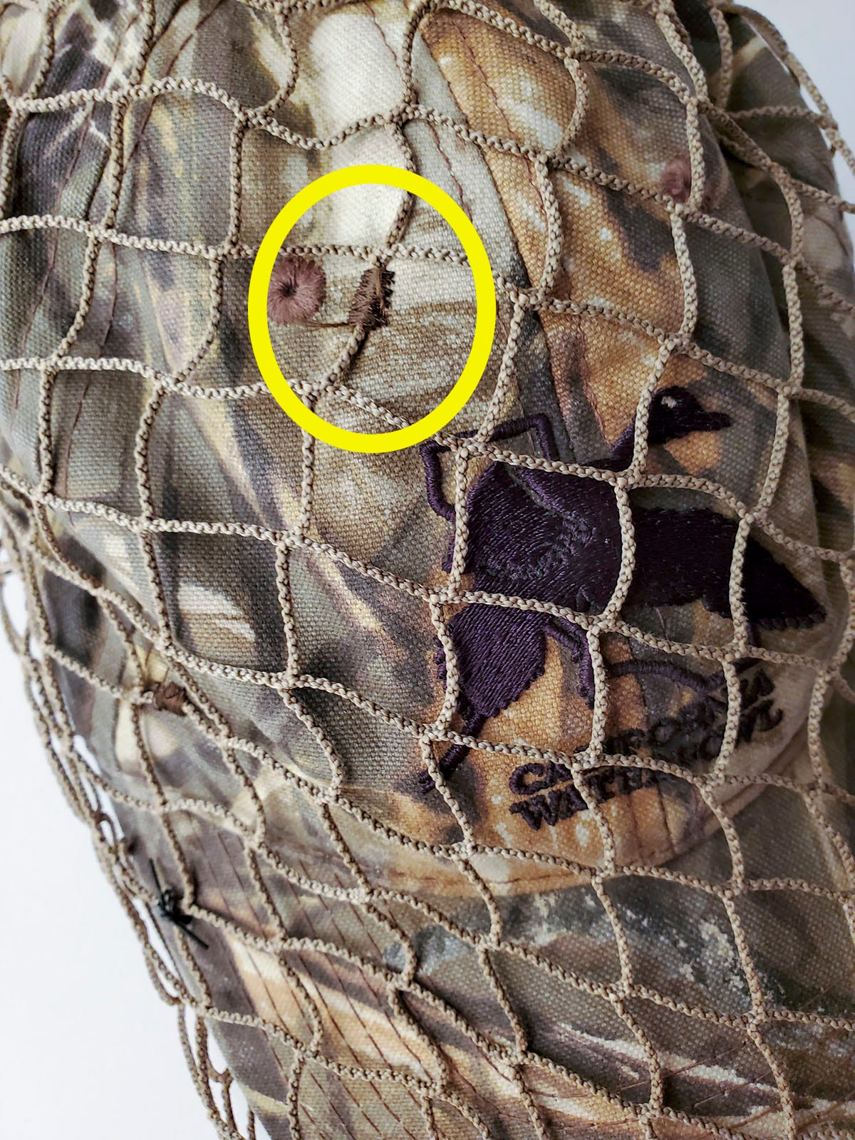 Stubble hat stitching detail