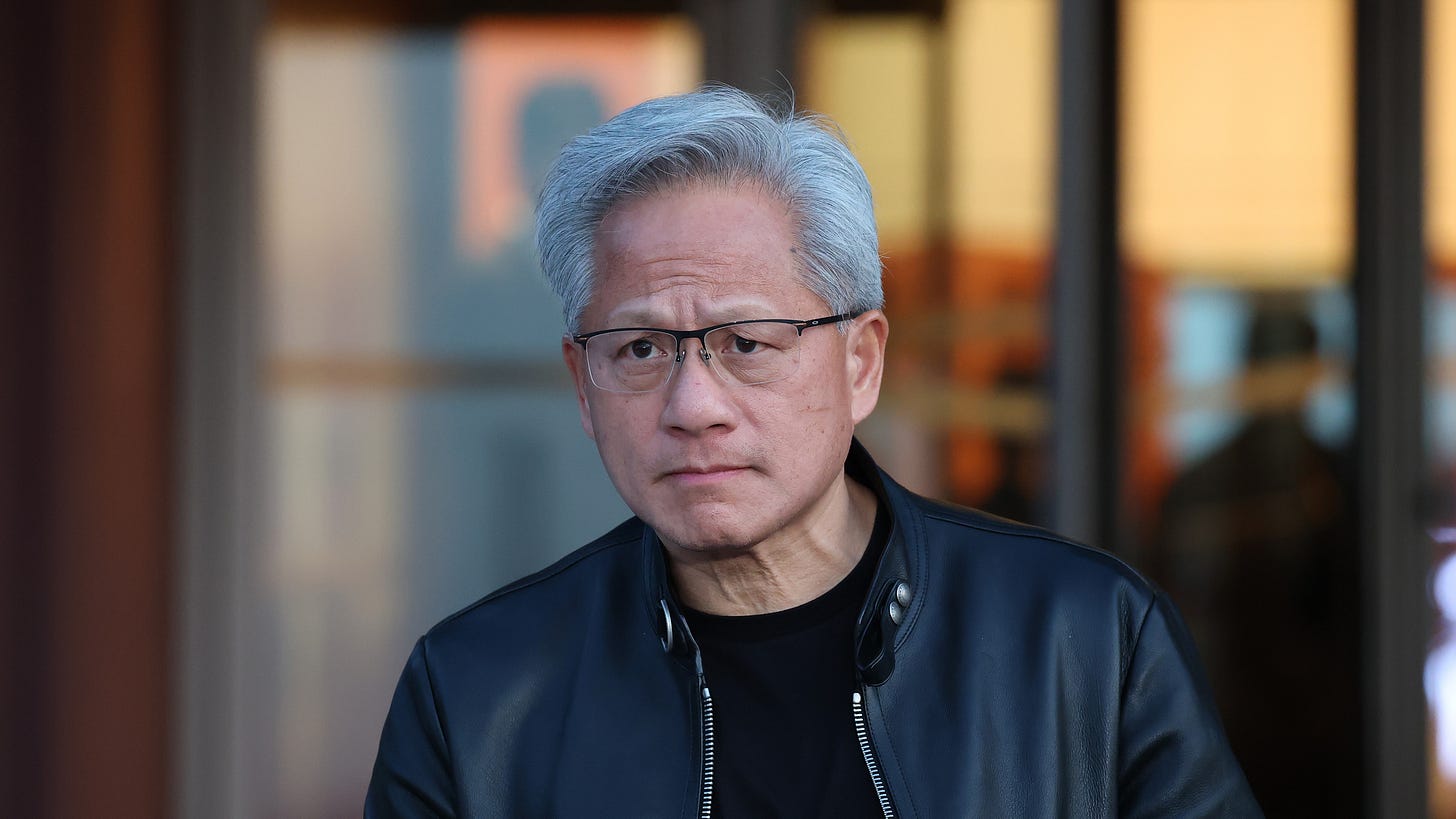SEOUL, SOUTH KOREA - JUNE 08: Nvidia CEO Jensen Huang speaks to media before a roundtable with South Korean AI and robotics startups at the Shilla Hotels on June 08, 2026 in Seoul, South Korea. Nvidia Chief Executive Officer Jensen Huang host a special event in Seoul aimed at strengthening South Korea’s artificial intelligence ecosystem, as he meets with startup founders, corporate leaders and government officials during a multi-day visit. (Photo by Chung Sung-Jun/Getty Images)