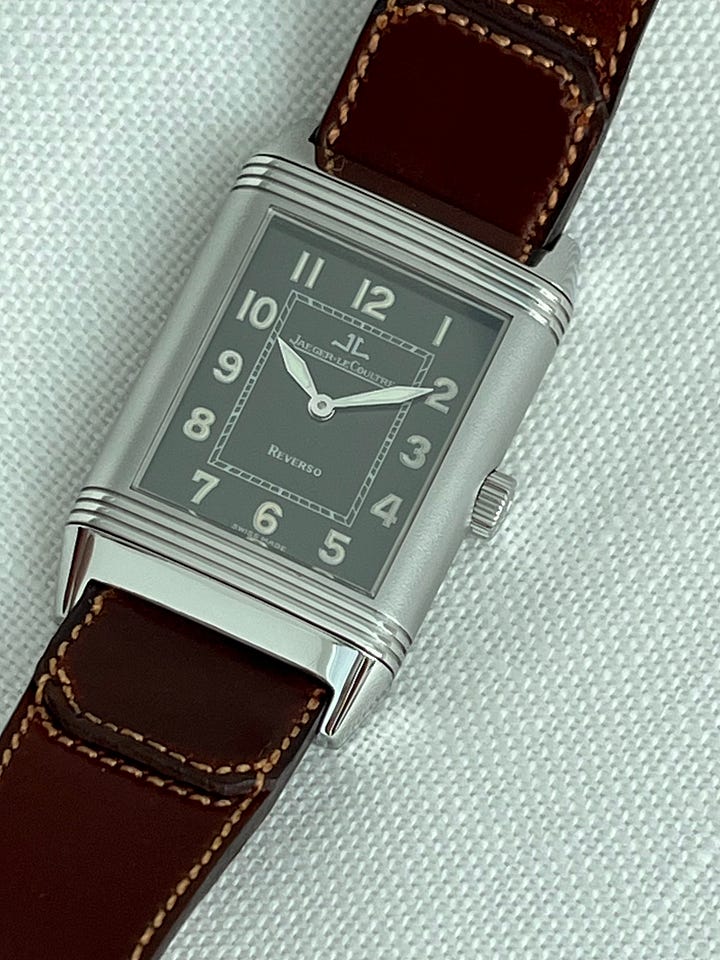 1990s Jaeger-LeCoultre Reverso shadow and art deco.