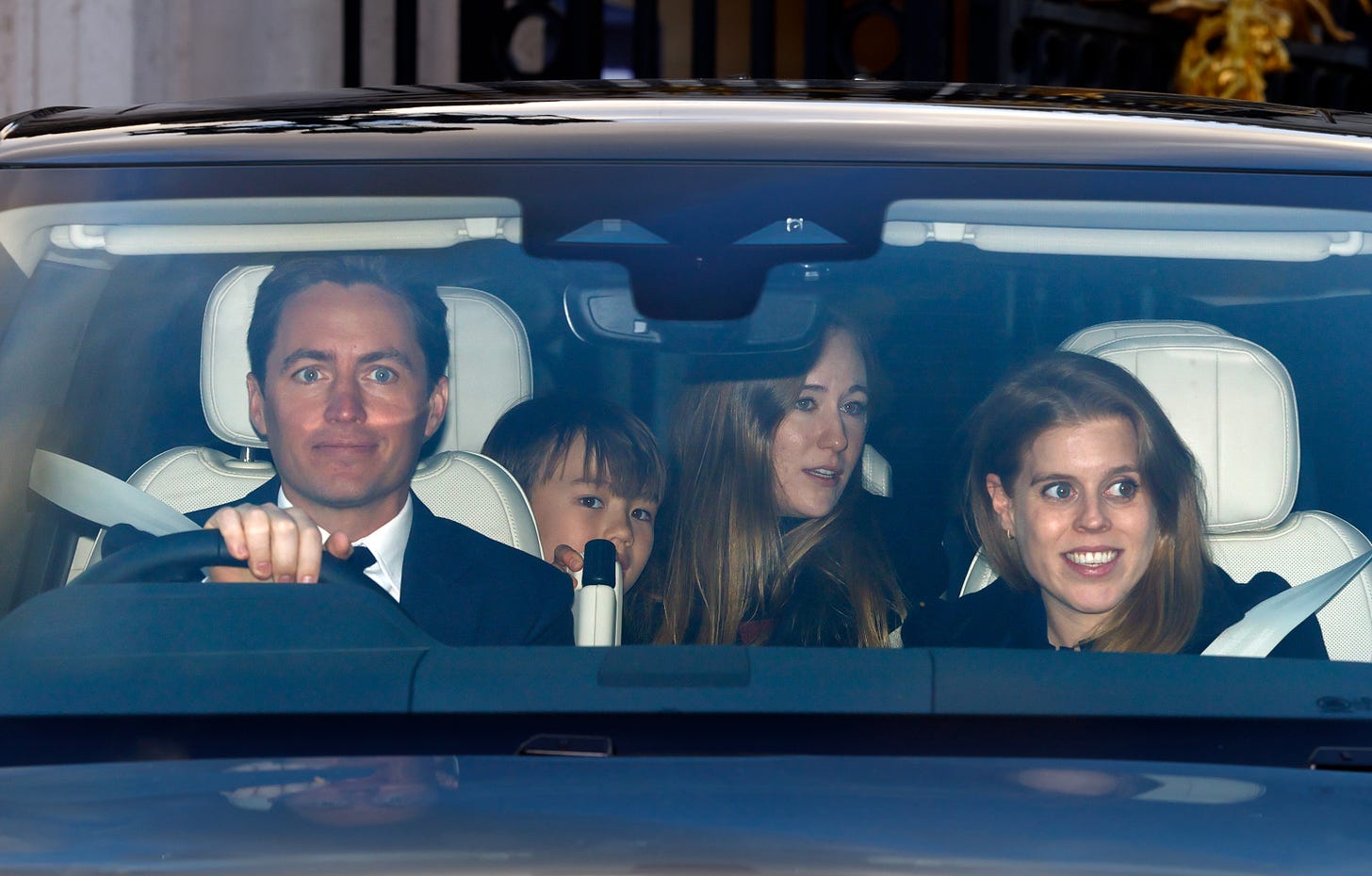 Edo Mapelli Mozzi and Princess Beatrice in a car