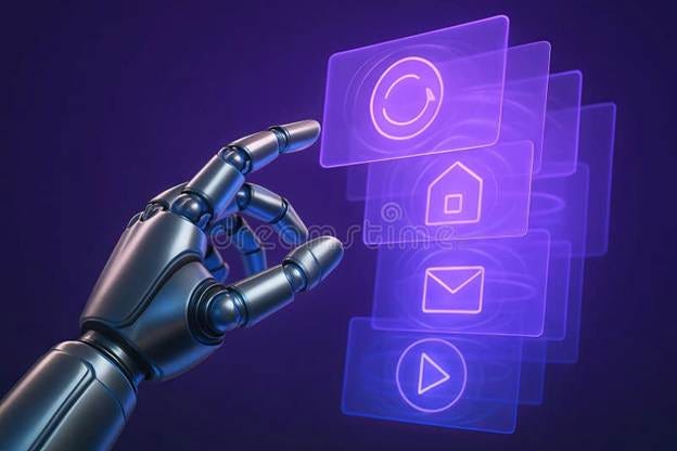 2,070 Robotic Hand Interacting Futuristic Technology Interface ...