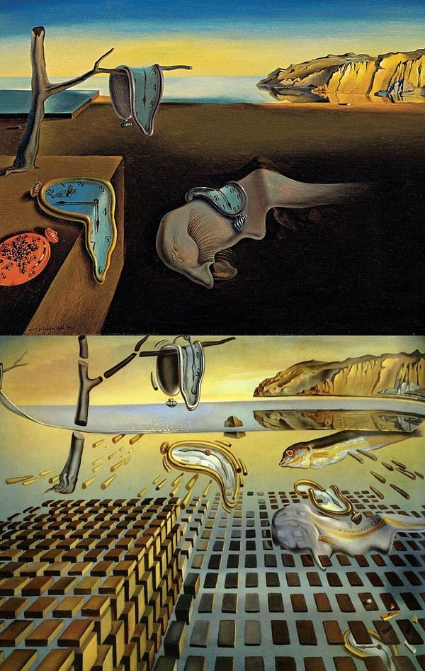 The Persistence of Memory (1931) and The Disintegration of the Persistence of Memory (1954)