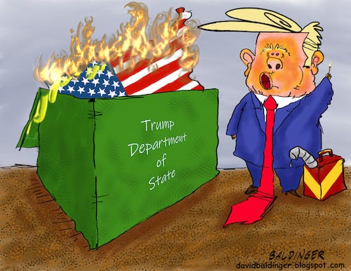 Trump Destroys US Foreign Policy By dbaldinger | Politics Cartoon | TOONPOOL Trump Destroys US Foreign Policy By dbaldinger | Politics Cartoon | TOONPOOL