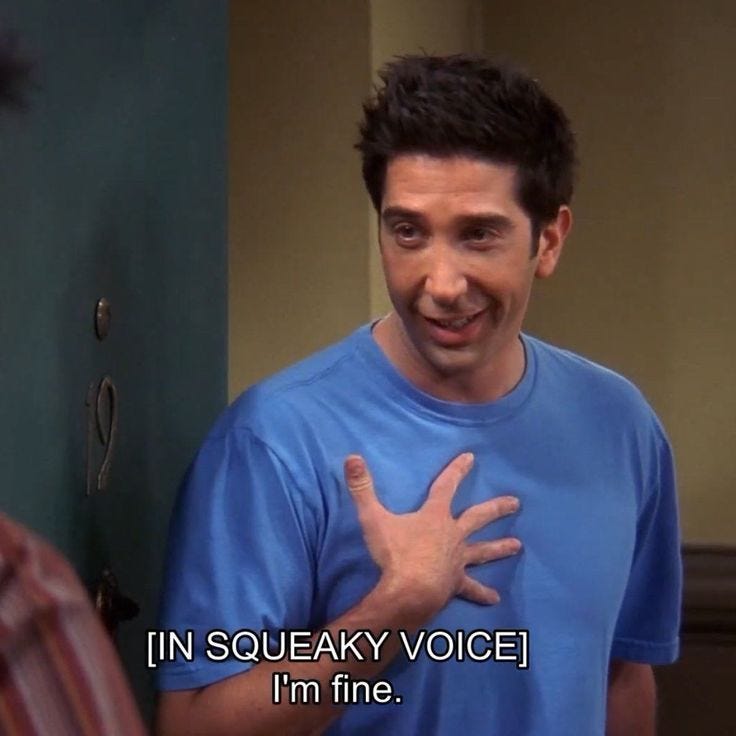 This may contain: the young man is talking to his friend in front of him with an open hand This may contain: the young man is talking to his friend in front of him with an open hand