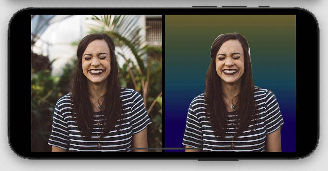 CoreML Segmentation Gradient background output